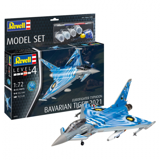 Revell Model Set - Eurofighter Typhoon Bavarian Tiger 2021 1:72 - 85 Bitar ryhmässä PALAPELIT / Mallirakennus / Revell / Combat vehicles @ Spelexperten (R-63818)