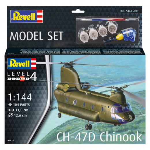 Revell - Model Set CH-47D Chinook 1:144 ryhmässä PALAPELIT / Mallirakennus / Revell / Combat vehicles @ Spelexperten (R-63825)