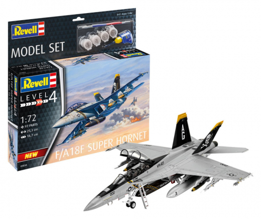 Revell Model Set - F/A-18F Super Hornet 1:72 - 97 Bitar ryhmässä PALAPELIT / Mallirakennus / Revell / Combat vehicles @ Spelexperten (R-63834)