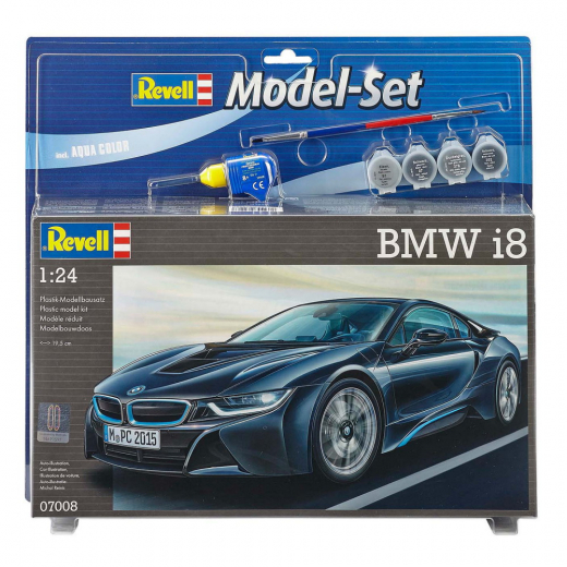 Revell Model Set - BMW i8 1:24 - 131 Pcs ryhmässä PALAPELIT / Mallirakennus / Revell / Vehicles @ Spelexperten (R-7008kit)