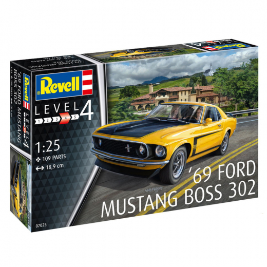 Revell - ´69 Ford Mustang BOSS 302 1:25 - 109 Pcs ryhmässä PALAPELIT / Mallirakennus / Revell / Vehicles @ Spelexperten (R-7025)