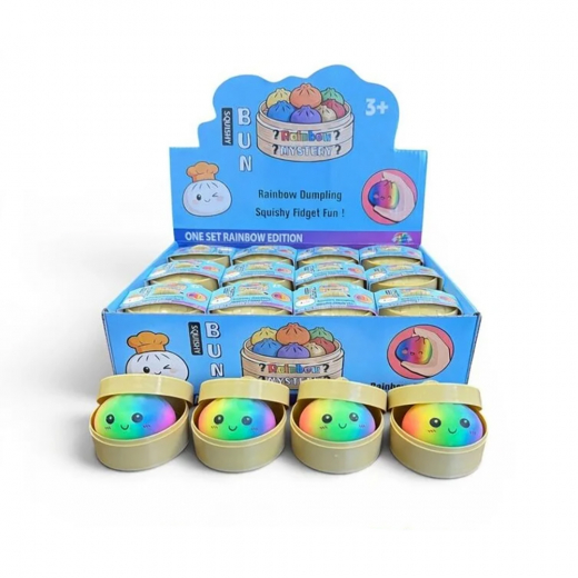 Dumpling Squishy Rainbow 5,5 cm ryhmässä LELUT / Fidgets @ Spelexperten (SD004)