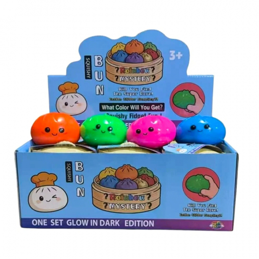 Dumpling Squishy Glow in the Dark 8,5 cm ryhmässä LELUT / Fidgets @ Spelexperten (SD011)