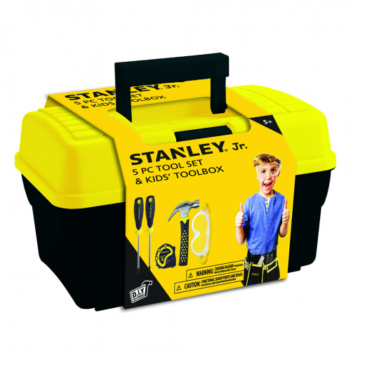 Stanley Jr DIY - Työkalulaatikko 5 työkalulla ryhmässä LELUT / Roolipeli / Lelutyökalut @ Spelexperten (TBS001-05-SY)