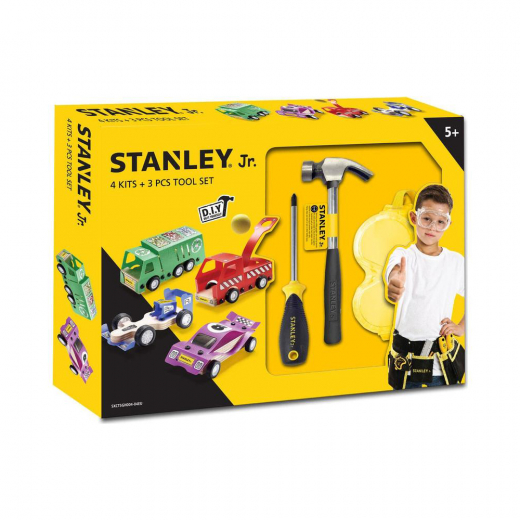 Stanley Jr DIY - Työkalusarja ja ajoneuvomallit ryhmässä LELUT / Luo & maalaa @ Spelexperten (U001-K04-T03-SY)