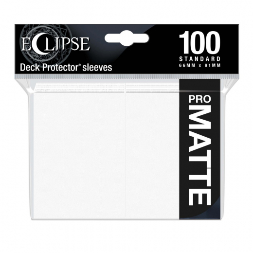 Eclipse: Matte Deck Protector Sleeves 66 x 91 mm - White ryhmässä SEURAPELIT / Tarvikkeet / Sleeves @ Spelexperten (ULT15612)