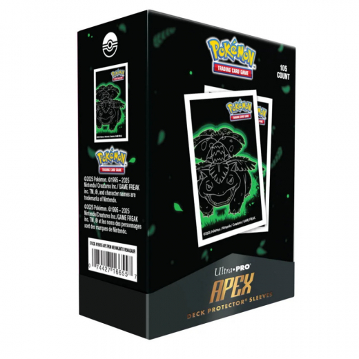 Pokémon TCG: Apex Deck Protector Sleeves - Neon Kanto Venusaur ryhmässä SEURAPELIT / Tarvikkeet / Sleeves @ Spelexperten (ULT16655)