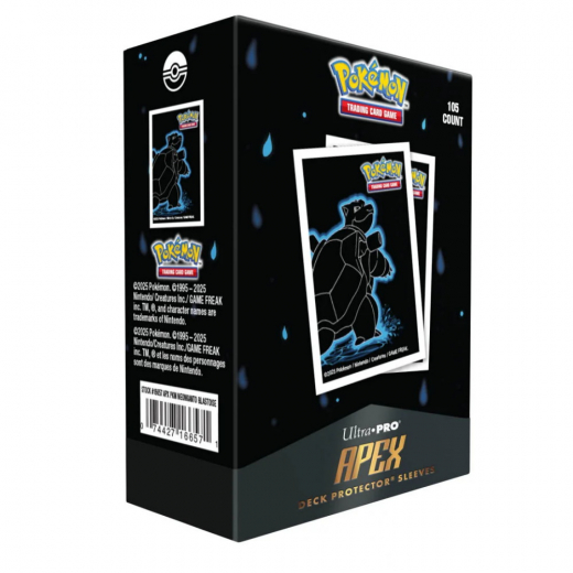 Pokémon TCG: Apex Deck Protector Sleeves - Neon Kanto Blastoise ryhmässä SEURAPELIT / Tarvikkeet / Sleeves @ Spelexperten (ULT16657)