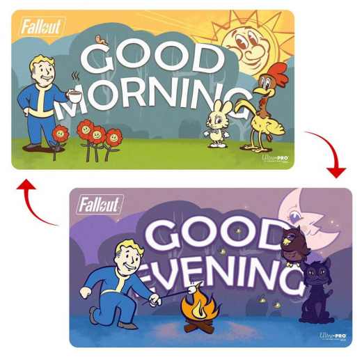Fallout: Double-Sided Playmat - Vault Boy: Good Morning/Good Evening ryhmässä SEURAPELIT / Tarvikkeet / Muut @ Spelexperten (ULT16809)