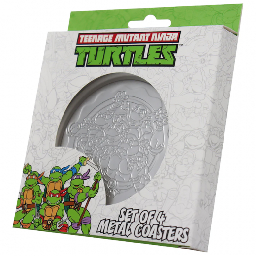 TMNT Set of 4 Embossed Metal Coasters ryhmässä UUTUUDET @ Spelexperten (V-TURT6)
