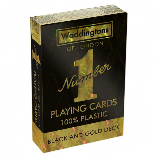 Waddingtons Number 1 Black & Gold Playing Cards ryhmässä SEURAPELIT / Pokeri & kasino @ Spelexperten (WM00755)