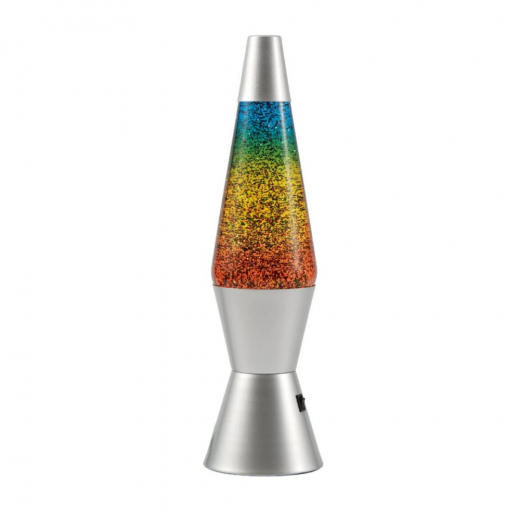 iTotal Lava Lamp - Silver/Rainbowglitter ryhmässä LELUT / Kalusteet / Lamput / Lava Lamps @ Spelexperten (XL3340)