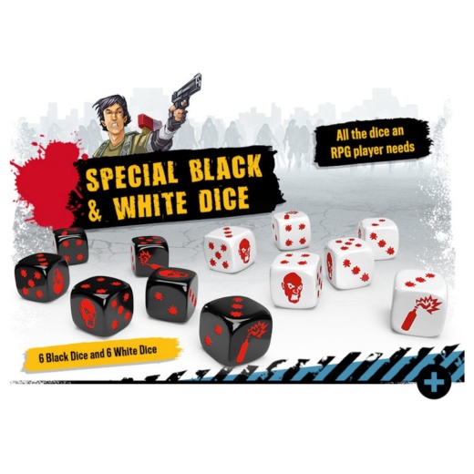 Zombicide 2nd Ed: Special Black & White Dice (Exp.) ryhmässä SEURAPELIT / Tarvikkeet / Dice & Accessories @ Spelexperten (ZCD010)