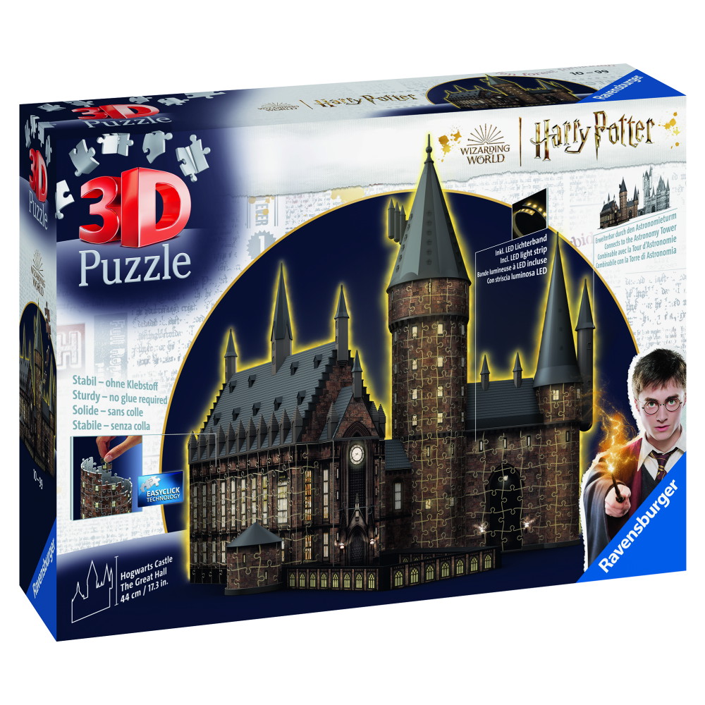 Ravensburger 3D: Hogwarts Castle Great Hall Night Edition 540 Palaa