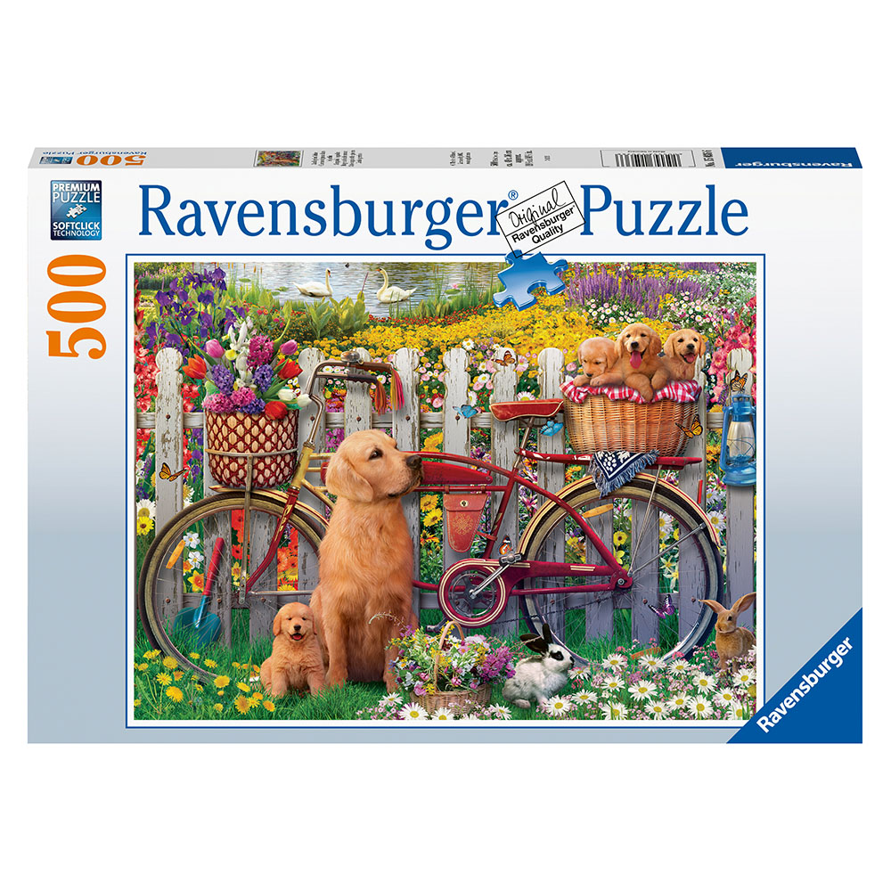 Ravensburger - Cute dogs in the garden 500 Palaa