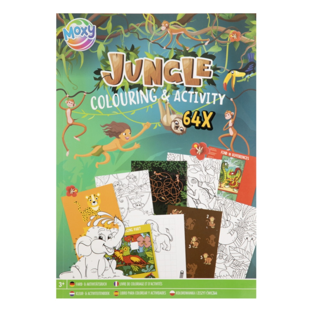 Värityskirja ja palapelikirja Viidakko