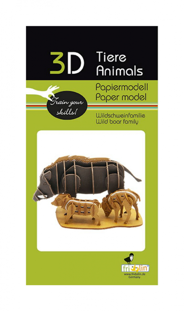 3D paper puzzle, Wild Boar Family