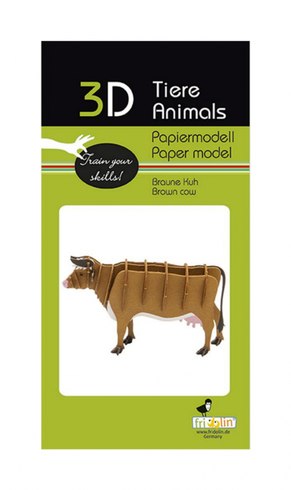 3D-paperipalapeli, Lehmä, Ruskea