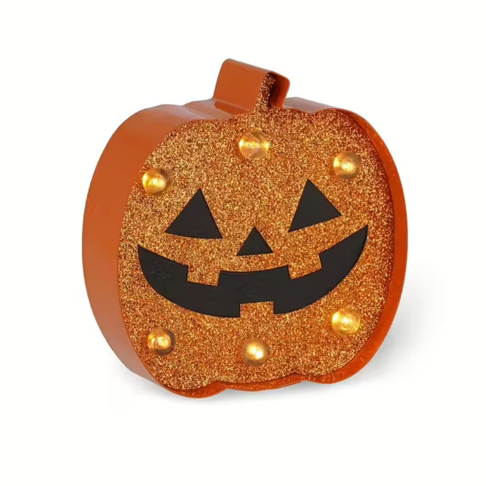 Mini Lamp, Pumpkin with glitter
