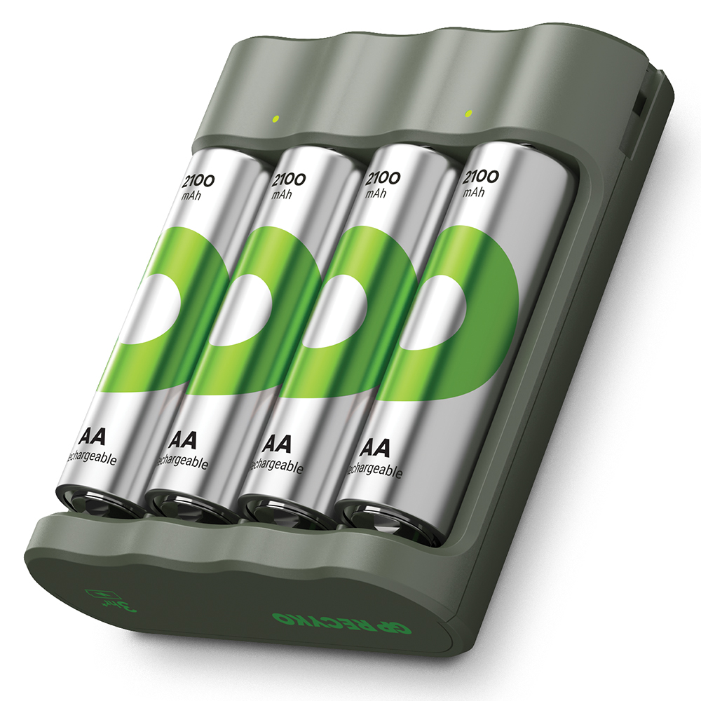GP Recyko Everyday laturi sis. 4kpl AA 2100mAh