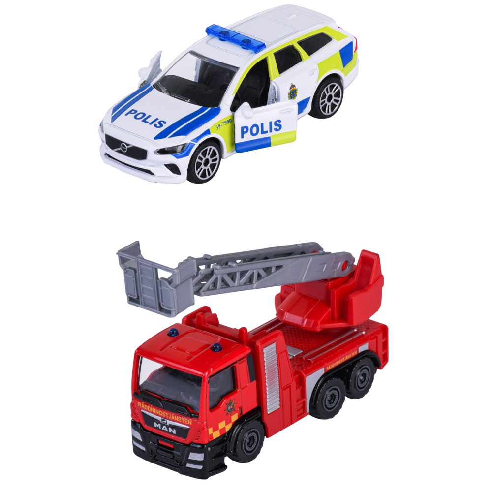 Majorette - Swedish Emergency Vehicles 2 Pack