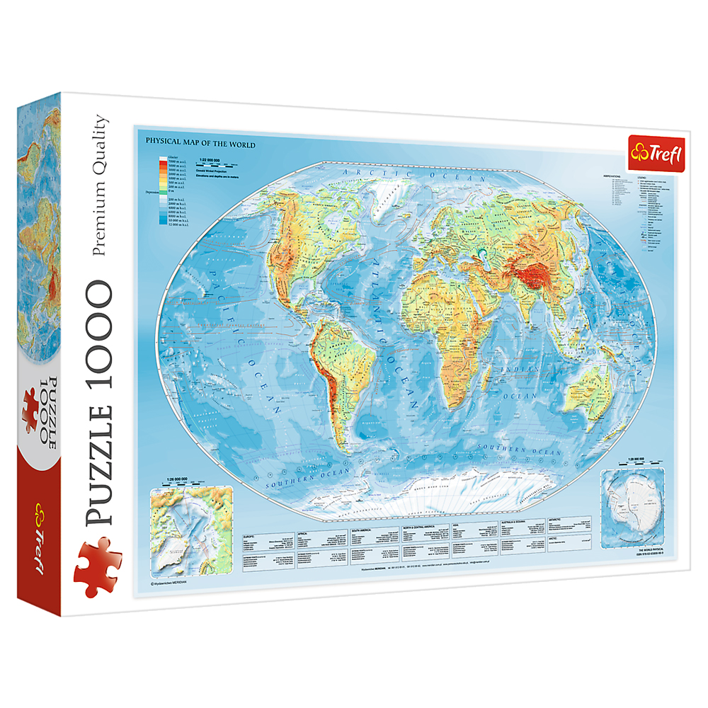 Trefl : Physical Map of the World 1000 Palaa