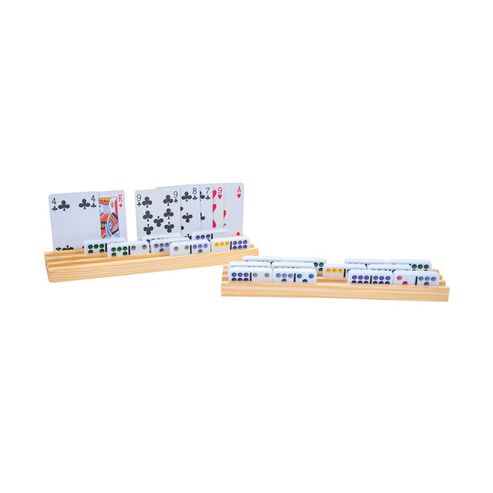 Domino and Card Holder Wood