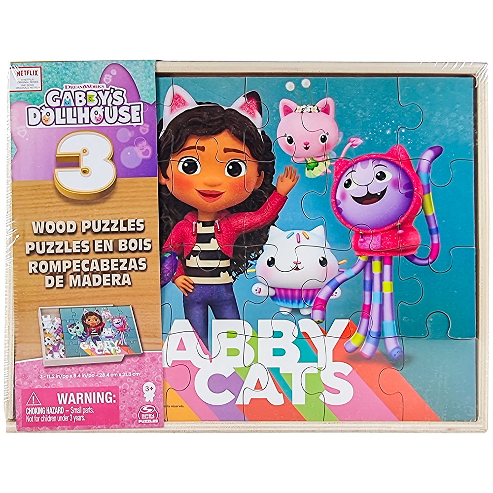 Gabby's Dollhouse - Puiset palapelit 3x24 Palaa