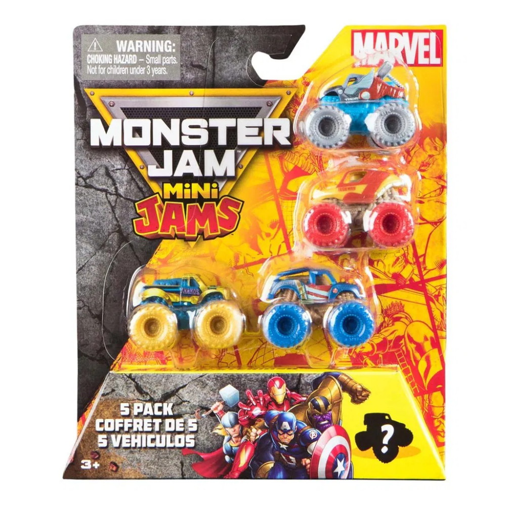 Monster Jam Mini Jams Marvel 5-Pakkaus