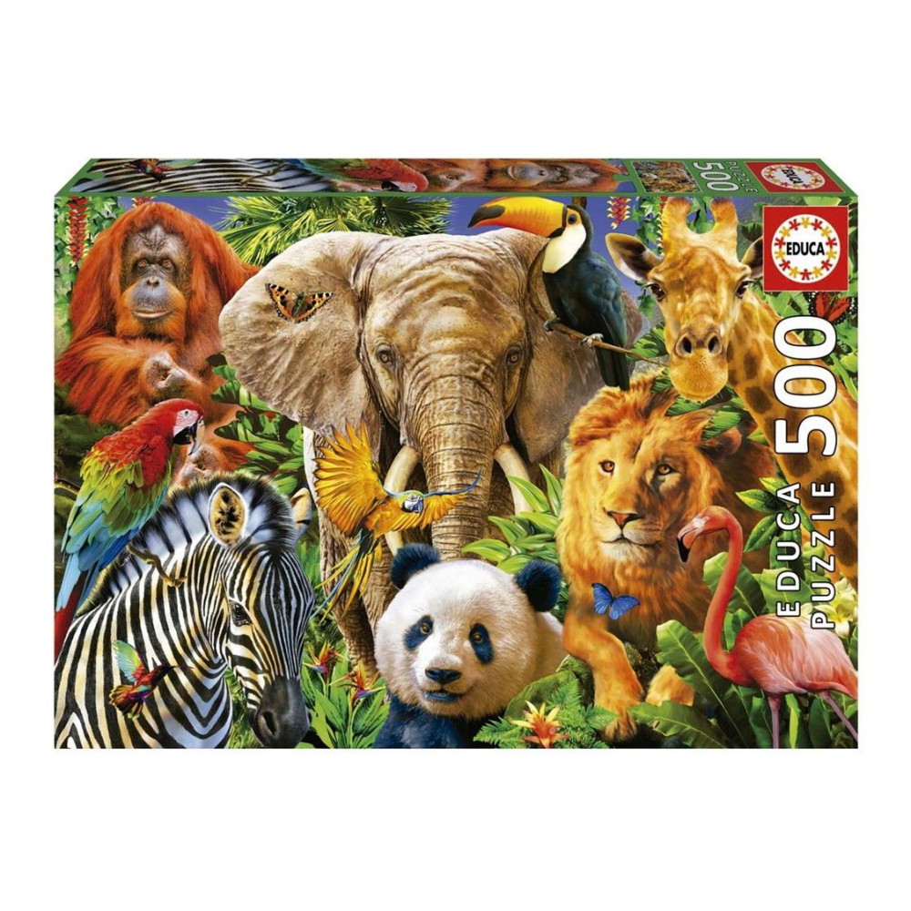 Educa: Wild Animal Collage 500 Palaa