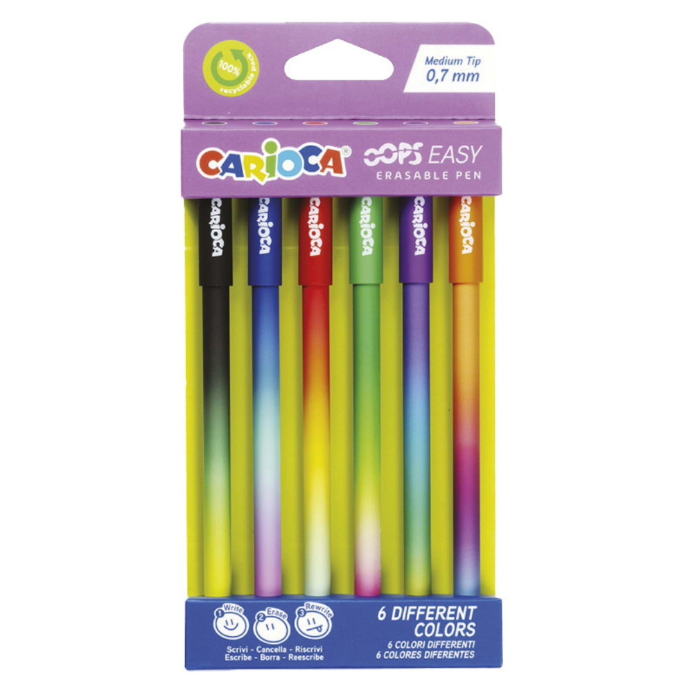 Carioca Oops Easy Erasable Pens 6 st
