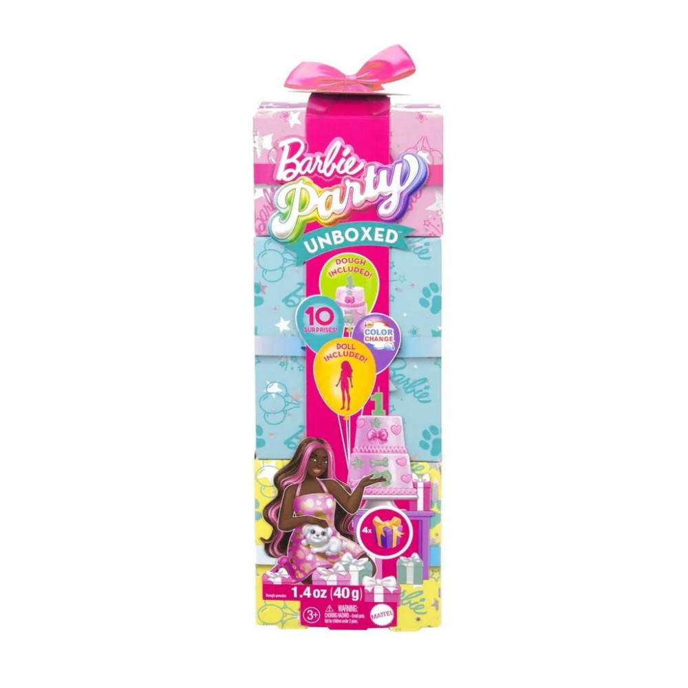 Barbie - Party Unboxed Tumma brunette-nukke