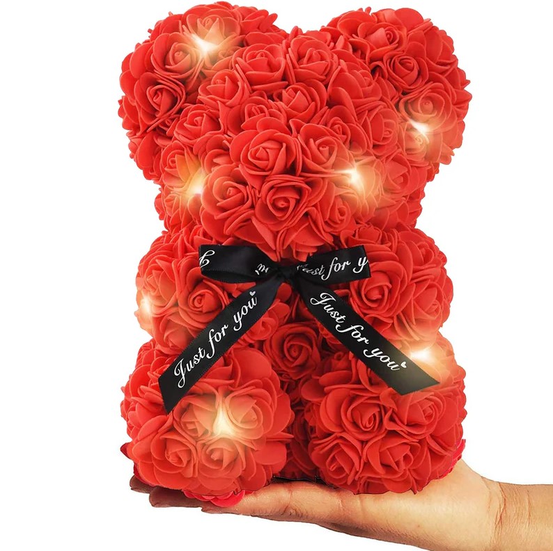 Ruusunalle LED-valonauhalla