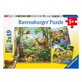 Ravensburger: Forest/Zoo/Domestic Animals - 3x49 Palaa