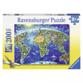Ravensburger: World Landmarks Map - 200 Palaa