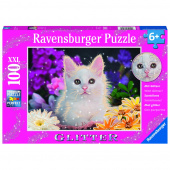 Ravensburger: White Kitten Glitter XXL 100 Palaa Ravensburger: White Kitten Glitter XXL 100 Palaa