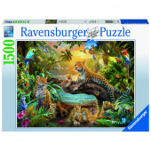 Ravensburger: Leopard Family In The Jungle - 1500 Palaa Ravensburger: Leopard Family In The Jungle - 1500 Palaa