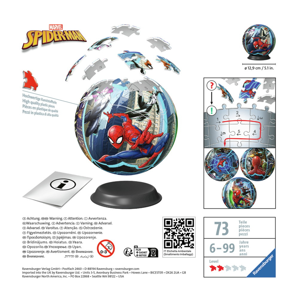 Ravensburger 3D Spider-Man Ball 72 Paala