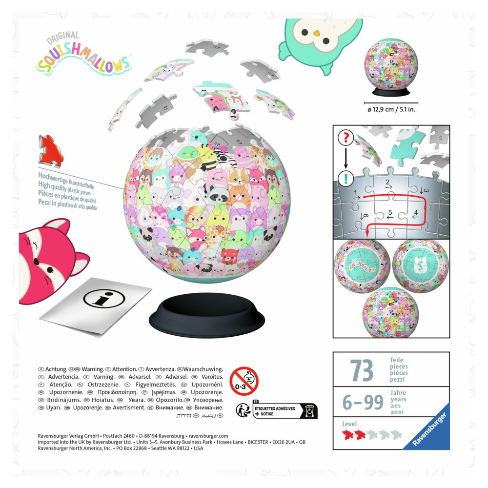 Ravensburger 3D  Squishmallows Ball 72 Paala