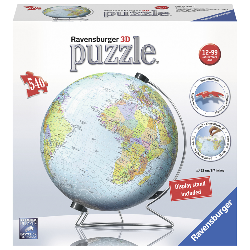 Ravensburger 3D - World Globe 540 Palaa