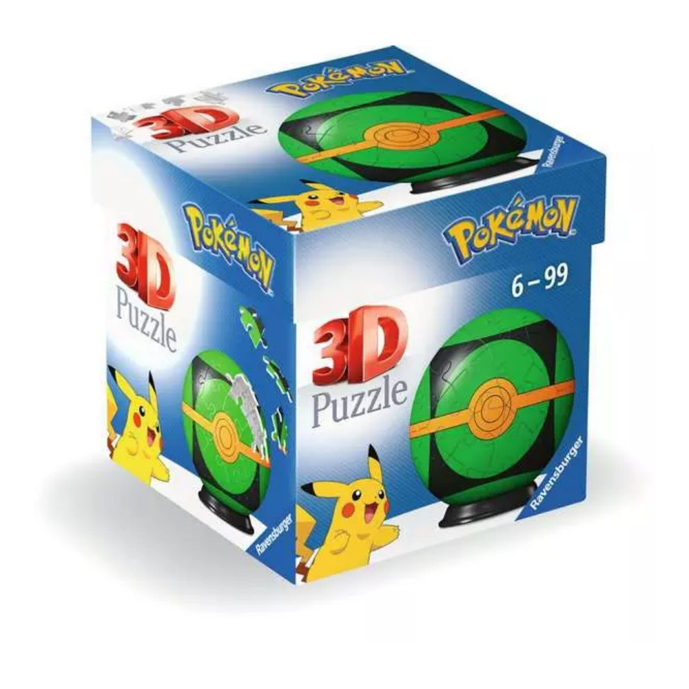Ravensburger 3D Pokémon Pokeball Green 55 Paala
