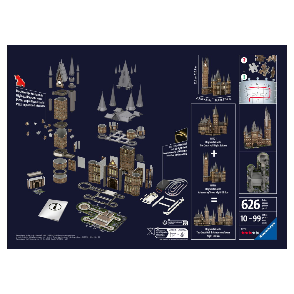 Ravensburger 3D: Hogwarts Castle Astronomy Tower 540 Palaa