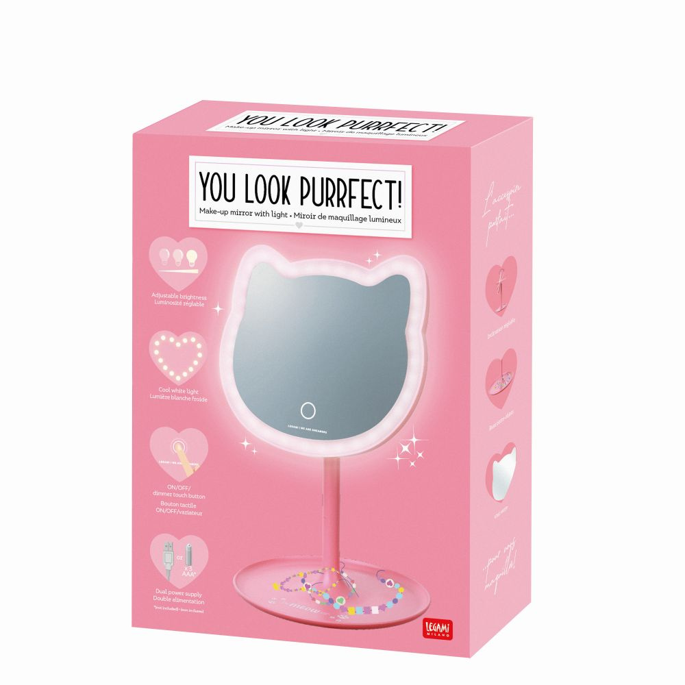 Makeup mirror with lighting, Kitty