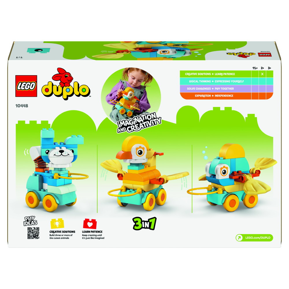 LEGO Duplo - Eläimiä pyörien päällä – 3in1-setti