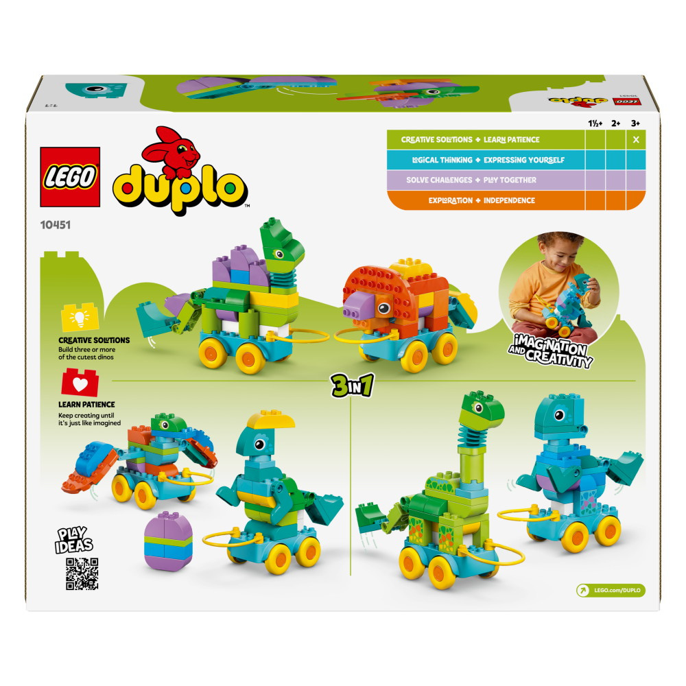 LEGO Duplo - Dinosauruksia pyörien päällä – 3in1-setti