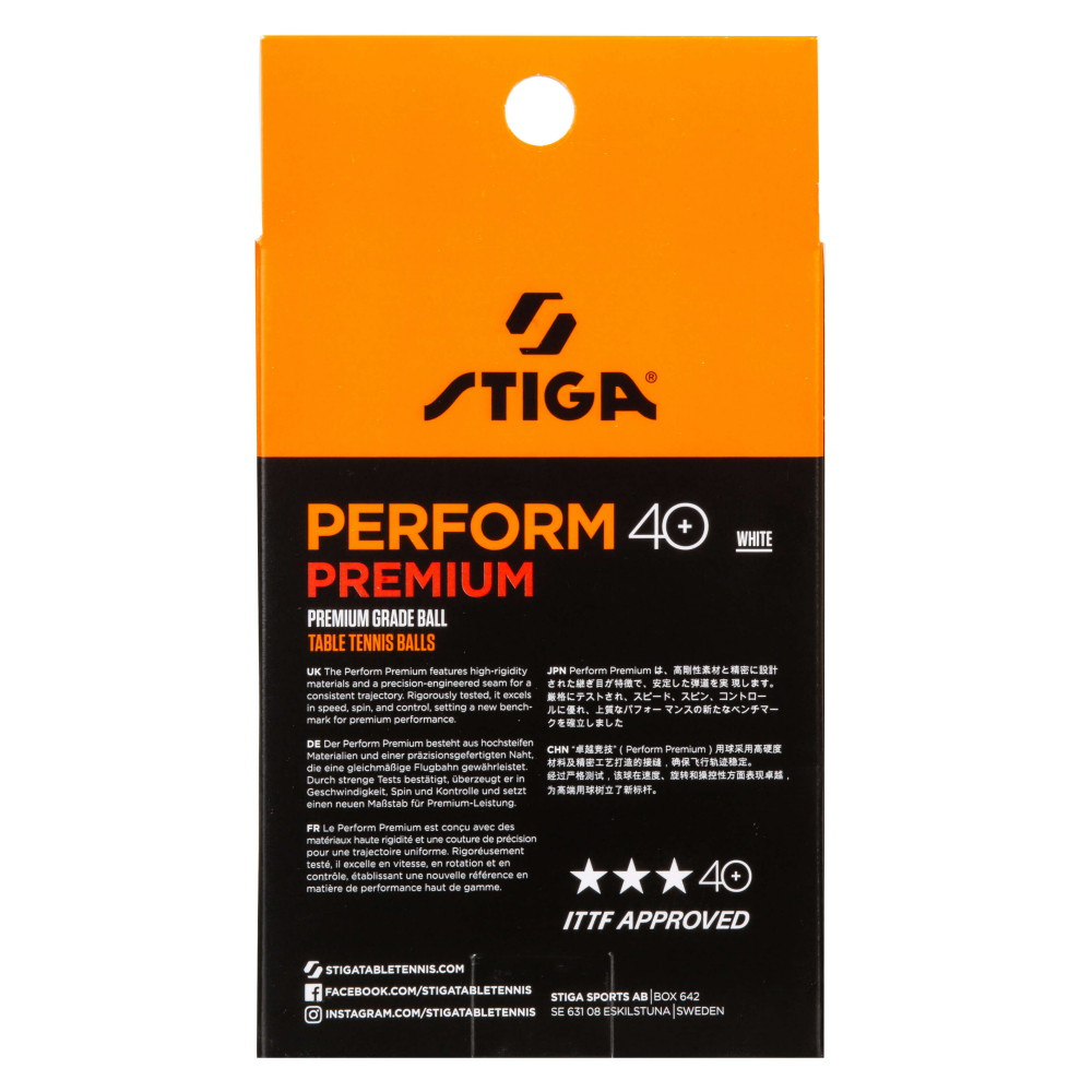 Stiga Perform Premium 40+ (6 kpl valkoista)