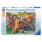 Ravensburger - Cute dogs in the garden 500 Palaa Ravensburger - Cute dogs in the garden 500 Palaa