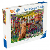 Ravensburger Cute dogs in the garden 500 Palaa Ravensburger Cute dogs in the garden 500 Palaa