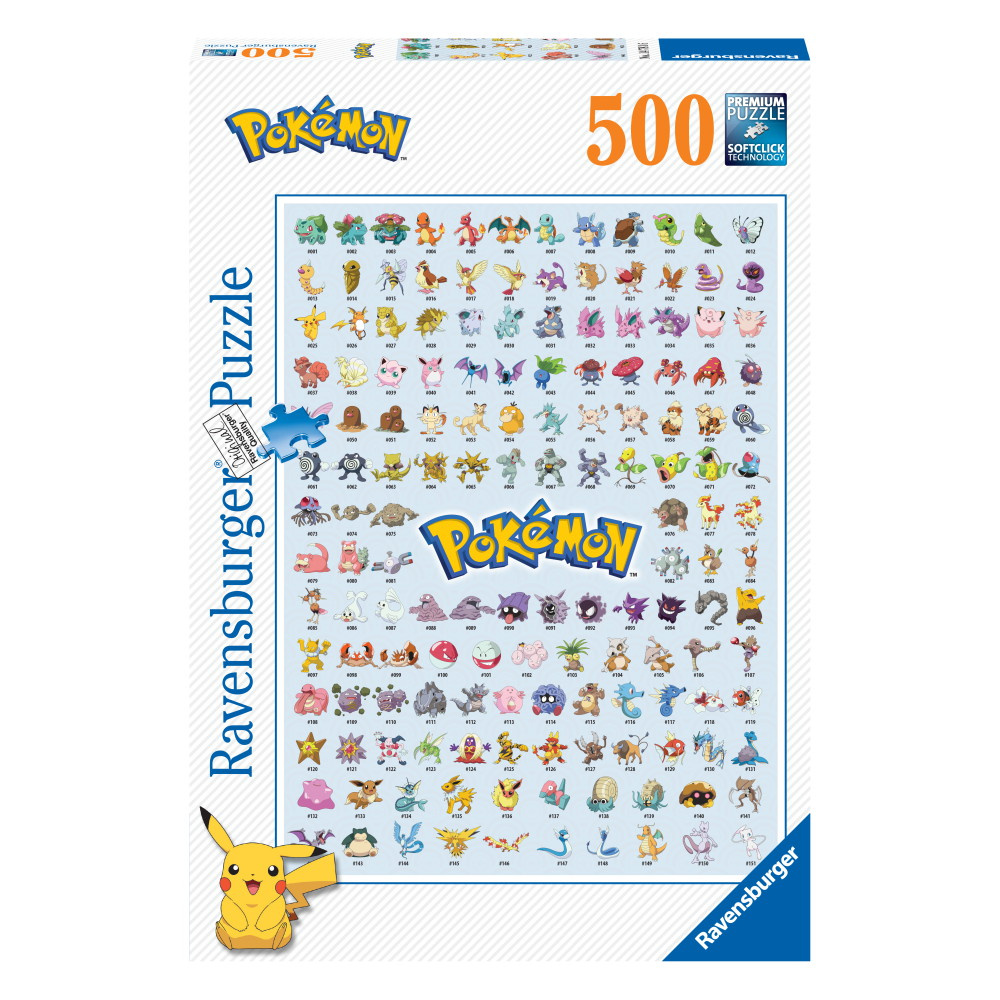 Ravensburger: Pokémon Ensimmäiset 151! 500 Palaa