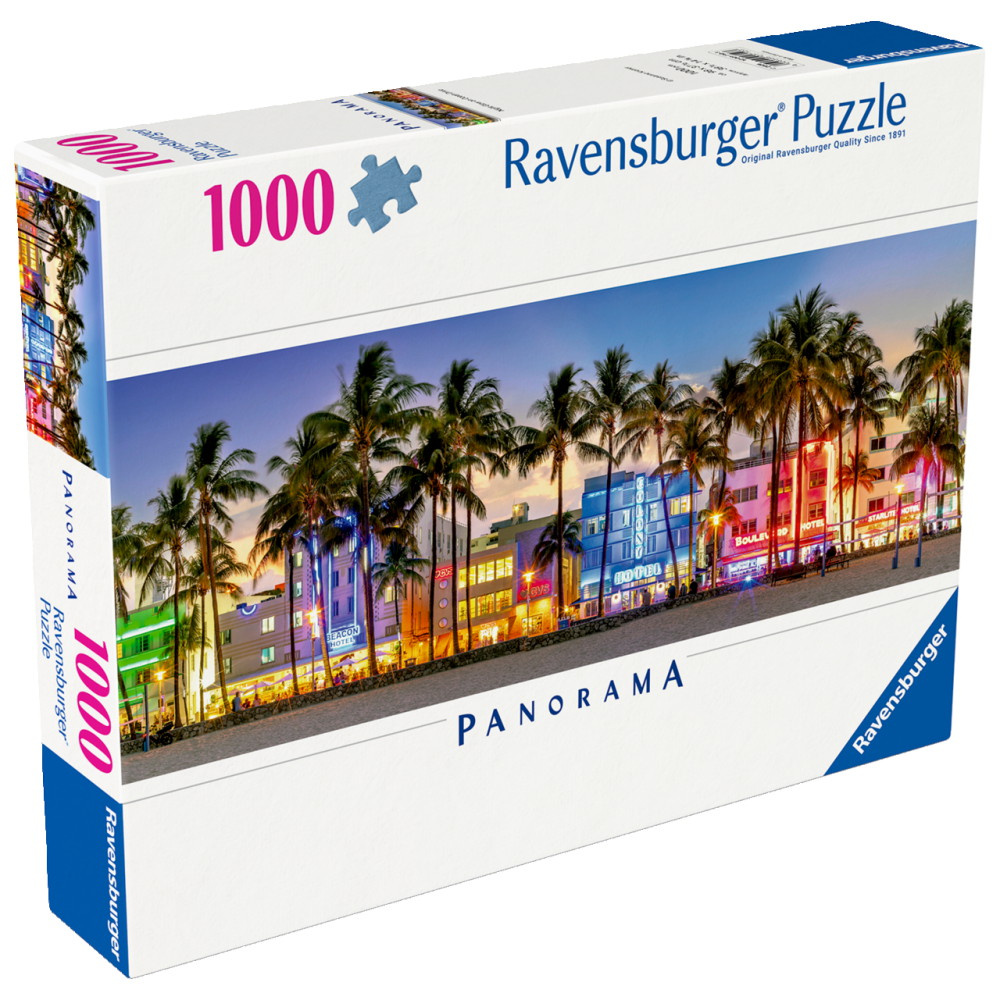 Ravensburger: Night Glow on Ocean Drive 1000 Palaa - Panorama